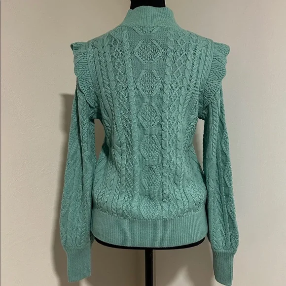 NWT - Charter Club Cable Knit Sweater- Porcelain Green - Picture 3 of 4